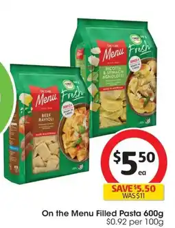 Coles On the Menu Filled Pasta offer
