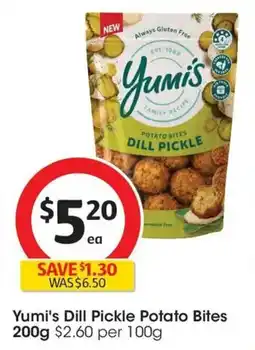 Coles Yumi's Dill Pickle Potato Bites offer