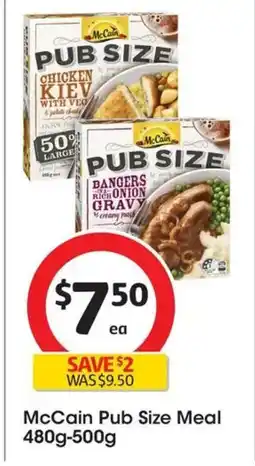 Coles McCain Pub Size Meal offer