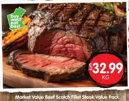 Spudshed Market Value Beef Scotch Fillet Steak Value Pack offer