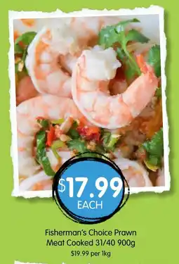 Spudshed Fisherman's Choice Prawn Meat Cooked 31/40 offer