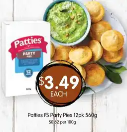 Spudshed Patties FS Party Pies offer