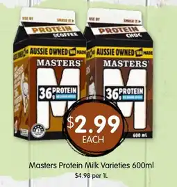 Spudshed Masters Protein Milk Varieties offer