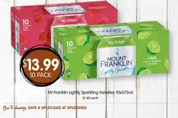Spudshed Mt Franklin Lightly Sparkling Varieties offer