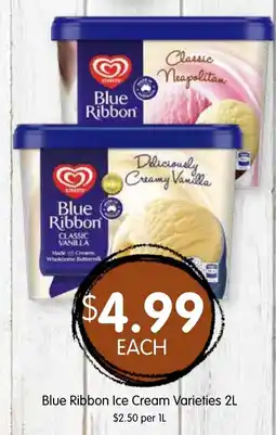 Spudshed Blue Ribbon Ice Cream Varieties offer