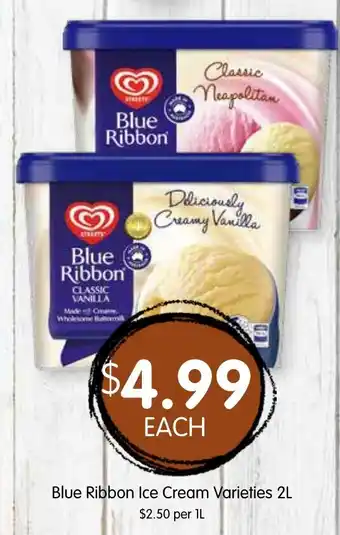 Spudshed Blue Ribbon Ice Cream Varieties offer