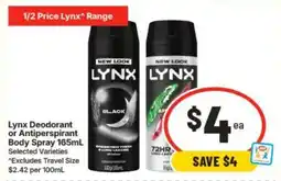 IGA Lynx Deodorant or Antiperspirant Body Spray offer