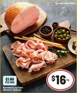 IGA Boneless Leg Ham Sliced or Shaved offer