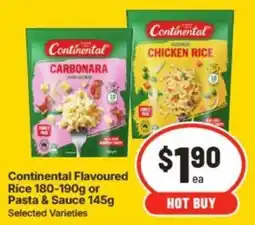 IGA Continental Flavoured Rice Pasta & Sauce offer