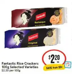 IGA Fantastic Rice Crackers 100g Selected Varieties offer