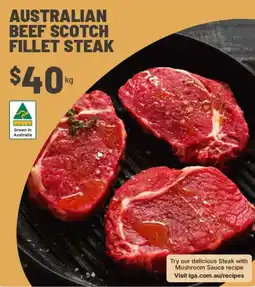 IGA Australian Beef Scotch Fillet Steak offer