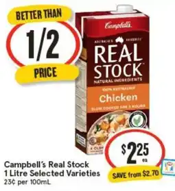 IGA Campbell's Real Stock 1 Litre Selected Varieties offer