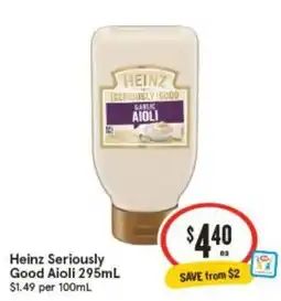 IGA Heinz Seriously Good Aioli offer
