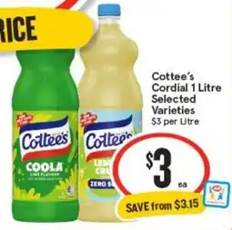 IGA Cottee's Cordial offer