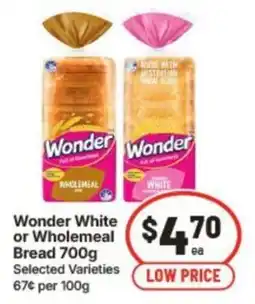 IGA Wonder White or Wholemeal Bread offer