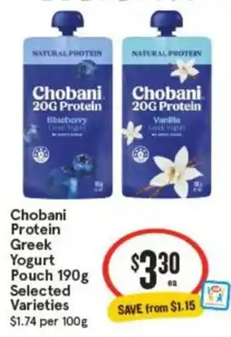 IGA Chobani Protein Greek Yogurt Pouch offer