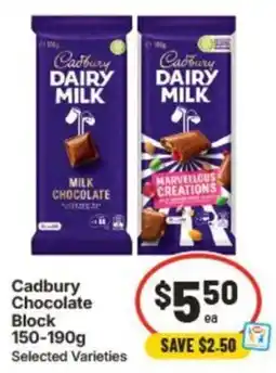 IGA Cadbury Chocolate Block offer
