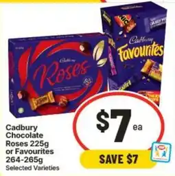 IGA Cadbury Chocolate Roses or Favourites offer