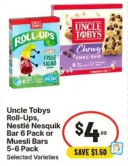 IGA Uncle Tobys Roll-Ups, Nestlé Nesquik Bar or Muesli Bars offer