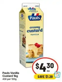 IGA Pauls Vanilla Custard offer
