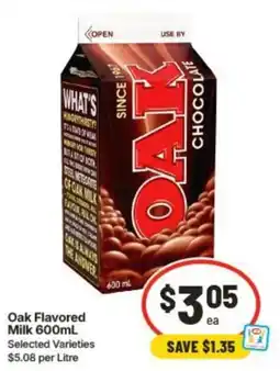 IGA Oak Flavored Milk offer