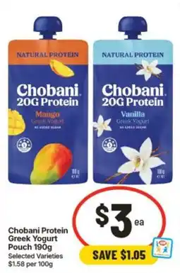 IGA Chobani Protein Greek Yogurt Pouch offer