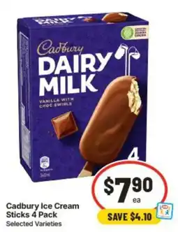 IGA Cadbury Ice Cream Sticks 4 Pack offer