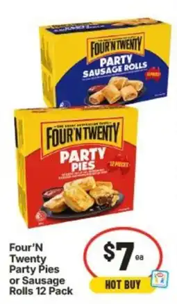 IGA Four'n Twenty Party Pies or Sausage Rolls offer