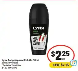 IGA Lynx Antiperspirant Roll-On offer