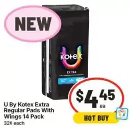 IGA U By Kotex Extra Regular Pads With Wings offer