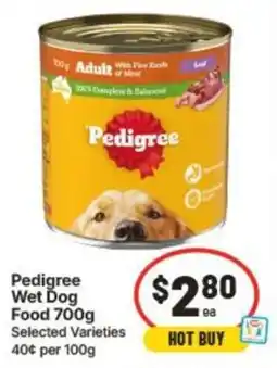 IGA Pedigree Wet Dog Food offer