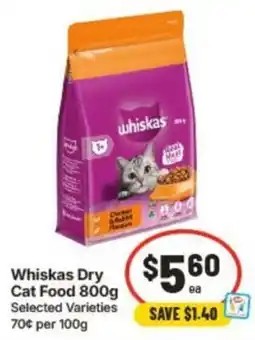 IGA Whiskas Dry Cat Food offer