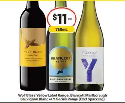 IGA Wolf Blass Yellow Label Range, Brancott Marlborough Sauvignon Blanc or Y Series Range offer