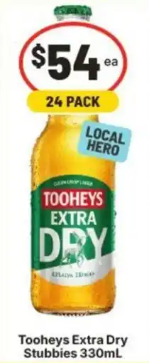 IGA Tooheys Extra Dry Stubbies offer