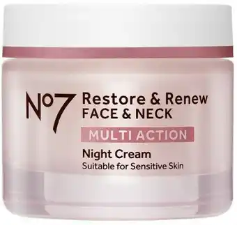 Priceline No7 Restore & Renew FACE & NECK MULTI ACTION Night Cream 50mL offer