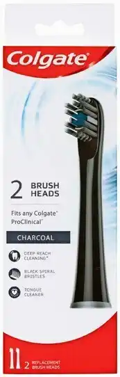 Priceline Colgate ProClinical 360° Deep Clean Black Brush Heads Refill 2 Pack offer