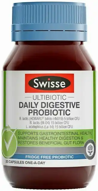 Priceline Swisse Ultibiotic Daily Digestive Probiotic 30 Capsules offer