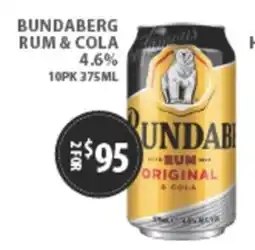 Star Liquor Bundaberg Rum & Cola offer