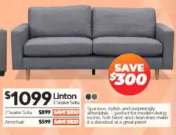 ComfortStyle Furniture & Bedding Linton 3 Seater Sofa offer