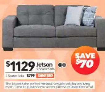 ComfortStyle Furniture & Bedding Jetson 3 Seater Sofa offer