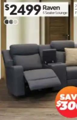 ComfortStyle Furniture & Bedding Raven 5 seater lounge offer