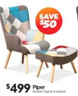 ComfortStyle Furniture & Bedding Piper Accent Chair & Footstool offer