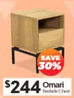 ComfortStyle Furniture & Bedding Omari Bedside Chest offer
