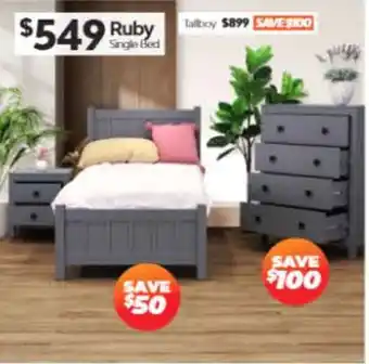 ComfortStyle Furniture & Bedding Ruby Single Bed offer