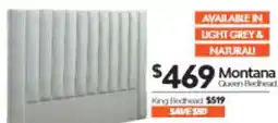 ComfortStyle Furniture & Bedding Montana Queen Bedhead offer