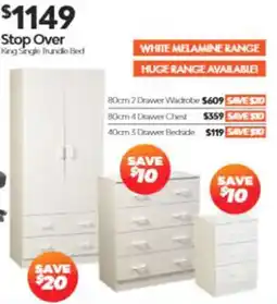 ComfortStyle Furniture & Bedding Stop Over King Single Trundle Bed offer