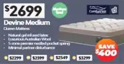 ComfortStyle Furniture & Bedding Devine Medium Queen Mattress offer
