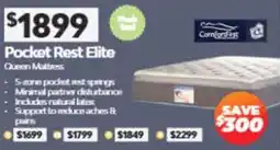 ComfortStyle Furniture & Bedding ComfortFest Pocket Rest Elite Queen Mattress offer