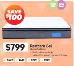 ComfortStyle Furniture & Bedding Restcare Gel Queen Mattress offer