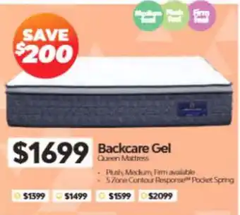 ComfortStyle Furniture & Bedding Backcare Gel Queen Mattress offer